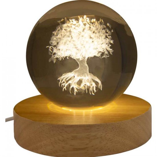 BOULE DE CRISTAL EN VERRE - ARBRE DE VIE