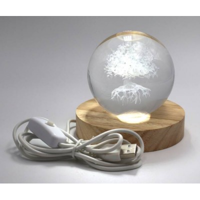 BOULE DE CRISTAL EN VERRE - ARBRE DE VIE