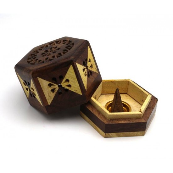 Porte-encens en bois pour encens (deux tons)