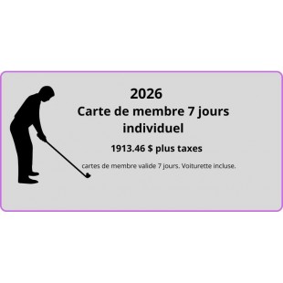 CARTE DE MEMBRE 7 JOURS
