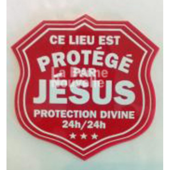 Plaque protection Lieu protégé par Jésus