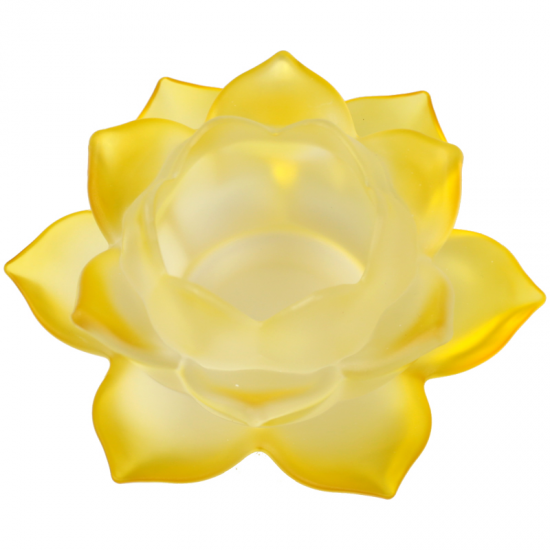 Éclairage d’ambiance Lotus en verre jaune