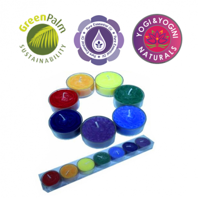 SET 7 Bougies chauffe-plat parfumées des Chakra