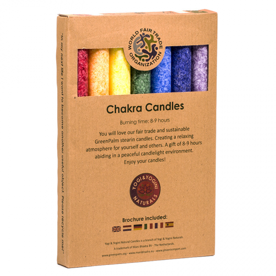 Bougies des Chakra parfumée - longue SET de 7