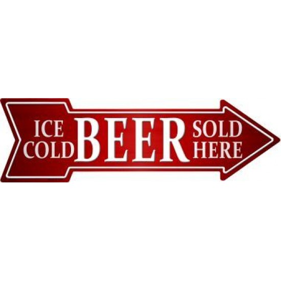 Ice Cold Beer Sold Here  Novelty Metal Arrow Sign...