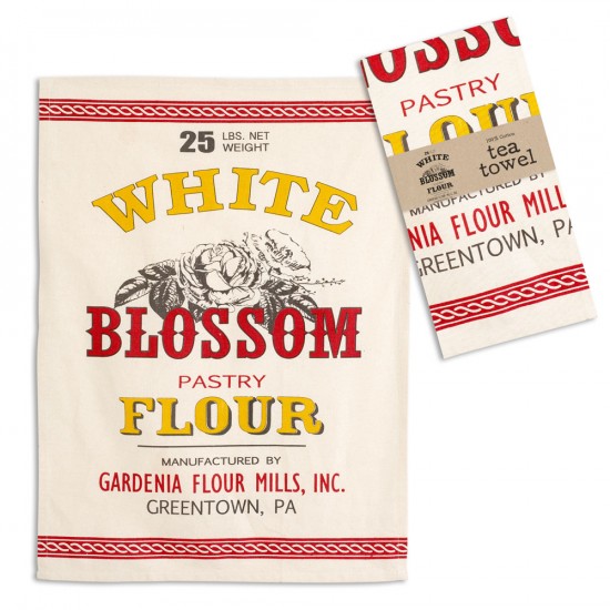 White Blossom Flour Tea Towel SET DE 4