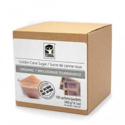 SUCRE DE CANNE ROUX BIOLOGIQUE - BOITE 100 SACHETS