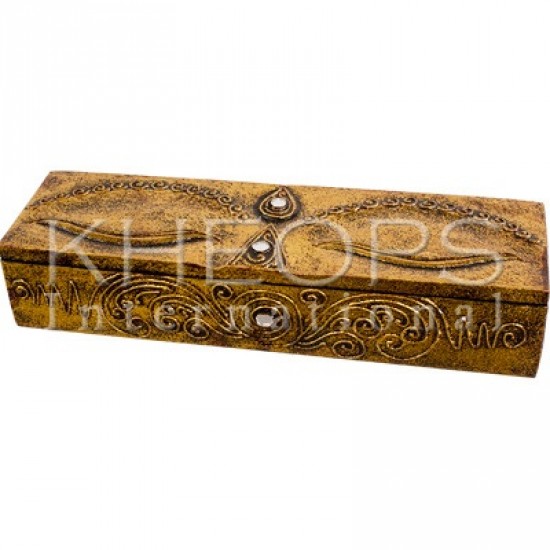 BOITE RANGEMENT ENCENS/YEUX DE BOUDDHA-5″X3″X2.25″