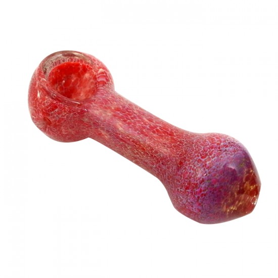 handcrafted inside out fritwork red glass pipe 4 inches