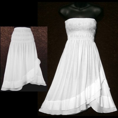 White Convertible Dress/Skirt (LARGE)