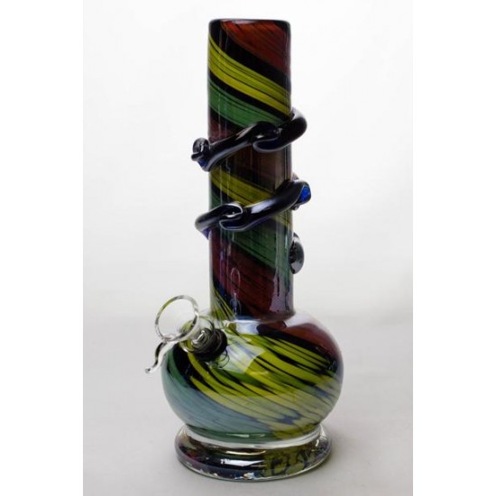 10" hollow base heavy soft glass water bong 