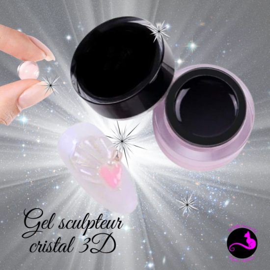 Gel sculpter cristal et blanc 3D