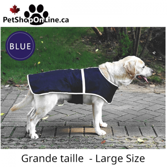 Manteau / veste de pluie réversible et réfléchissante pour chien