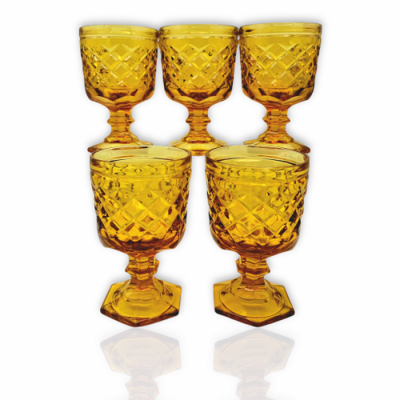 VERRES SUR PIED • AMBER PRESSED GLASS WINE