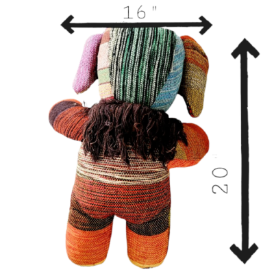 PELUCHE DÉCORATIVE • ÉLÉPHANT EN TWEED PATCHWORK