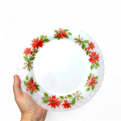 ENSEMBLE DE VAISSELLE DE NOEL 16 MORCEAUX INDOPAL MOTIF FLORAL POINSETTIA