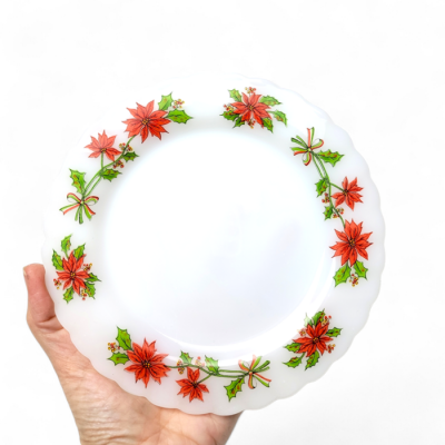 ENSEMBLE DE VAISSELLE DE NOEL 16 MORCEAUX INDOPAL MOTIF FLORAL POINSETTIA