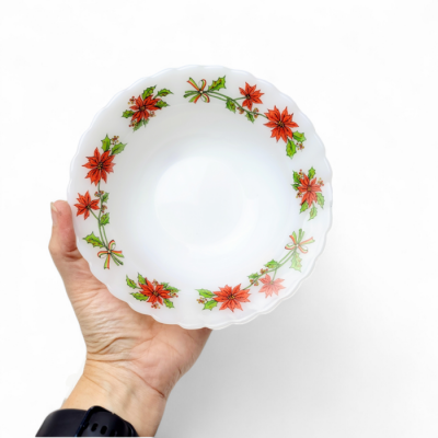 ENSEMBLE DE VAISSELLE DE NOEL 16 MORCEAUX INDOPAL MOTIF FLORAL POINSETTIA