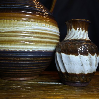 ÉNORME VASE VINTAGE À ANSE WEST GERMANY 7574-50 RARE