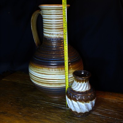 ÉNORME VASE VINTAGE À ANSE WEST GERMANY 7574-50 RARE