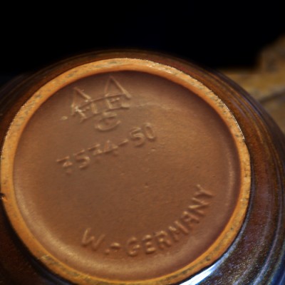 ÉNORME VASE VINTAGE À ANSE WEST GERMANY 7574-50 RARE