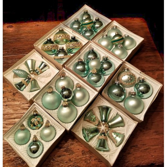 LOTS DE 43 BOULES DE NOËL EN VERRE VINTAGE WEST GERMANY/SCANDINAVE