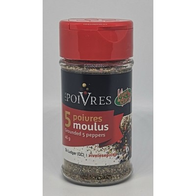 5 Poivres moulus 45g