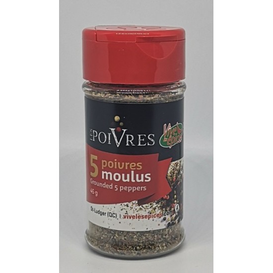 5 Poivres moulus 45g