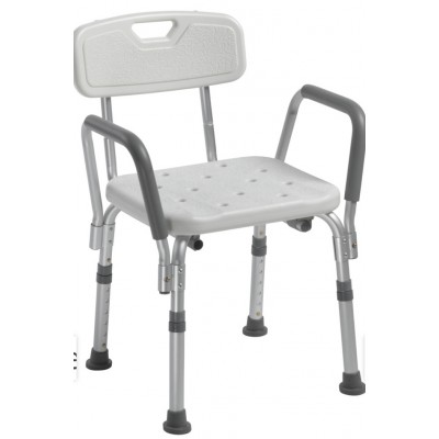 Chaise de douche avec dossier et bras rembourrés...