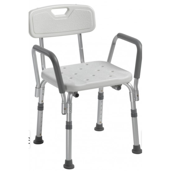 Chaise de douche avec dossier et bras rembourrés amovibles - Drive