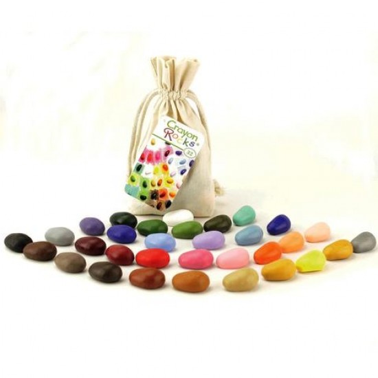 32 Crayons Rocks dans un sac de lin