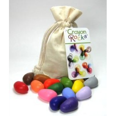 16 Crayon Rocks dans un sac en lin