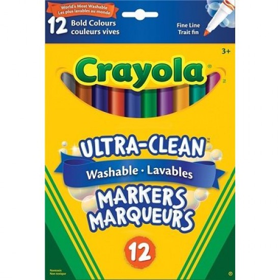 Marqueurs pointes fines lavables Crayola - 12 /...