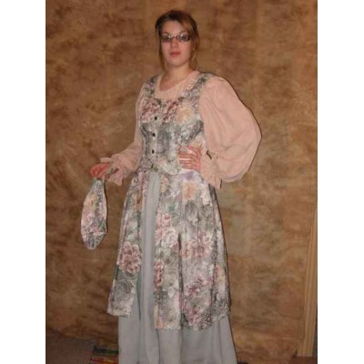 Noblesse draperie fleurie rose 