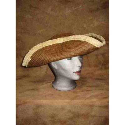 Tricorne paille brun