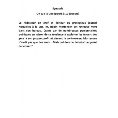 On tue la une