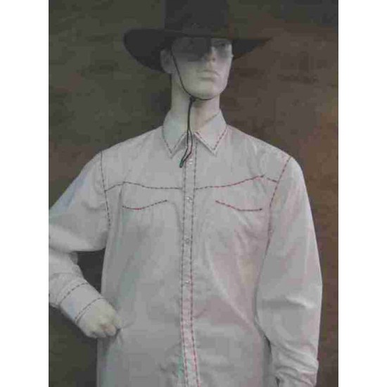 Chemise western blanche (rouge)