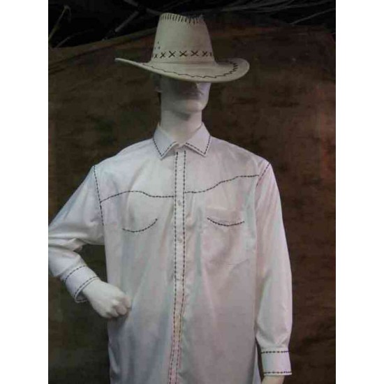 Chemise western blanche (noir)