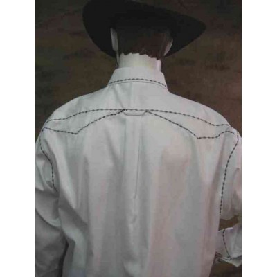 Chemise western blanche (noir)