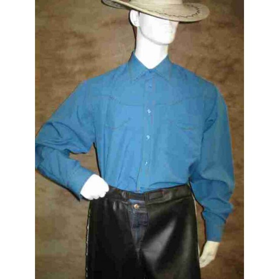 Chemise western turquoise (brun)