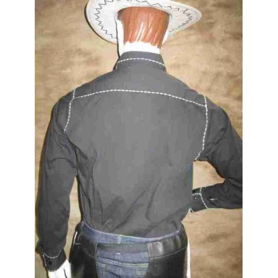 Chemise western noir (blanc)