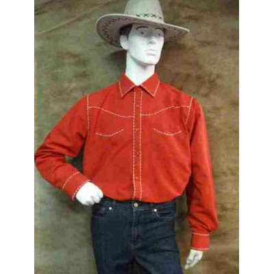 Chemise western rouge (blanc)