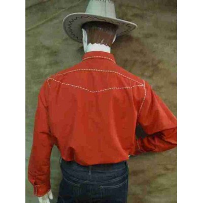 Chemise western rouge (blanc)