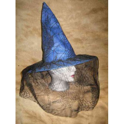Chapeau Sorcière bleu dentelle