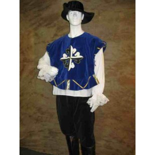 Mousquetaire D'Artagnan velour bleu