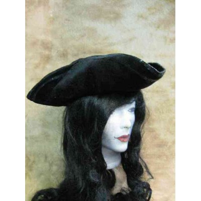Tricorne velour noir