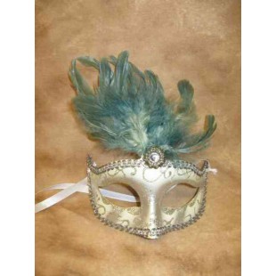 Vénitien blanc à plumes vertes