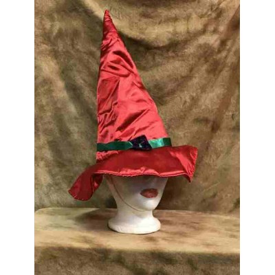 Chapeau Sorcière satin rouge