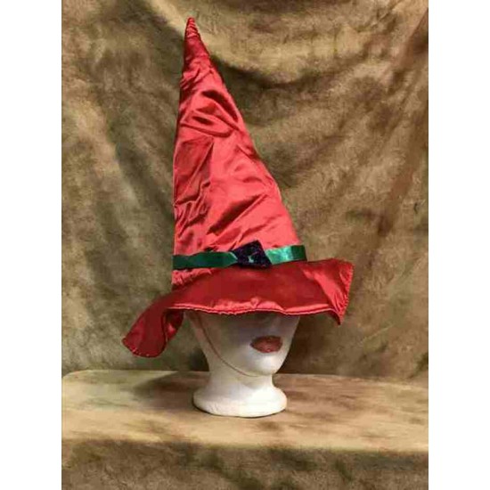Chapeau Sorcière satin rouge