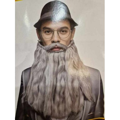 Barbe en laine grise longue
